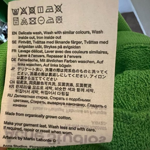 ACNE STUDIOS + Martin LaBorde sweatshirt New w Tags - Picture 7 of 7
